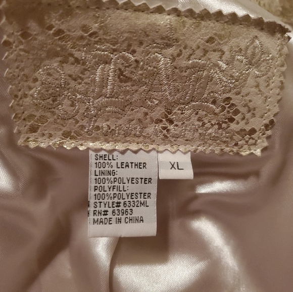 Ivory & Gold Python Snake Real Leather Moto Jacket - Picture 5 of 5